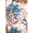 13-146 Sports dress with pockets - beige and blue flowers