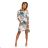 13-146 Sports dress with pockets - beige and blue flowers