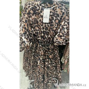 Šaty dlouhé leopardí dlouhý rukáv dámské (S/M ONE SIZE) ITALSKÁ MÓDA IMM22BR1100