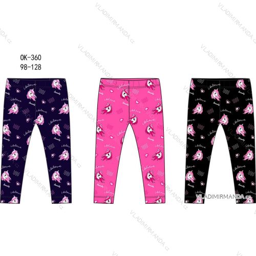 Warm children's leggings for girls (98-128) SEASON SEZ22OK-360