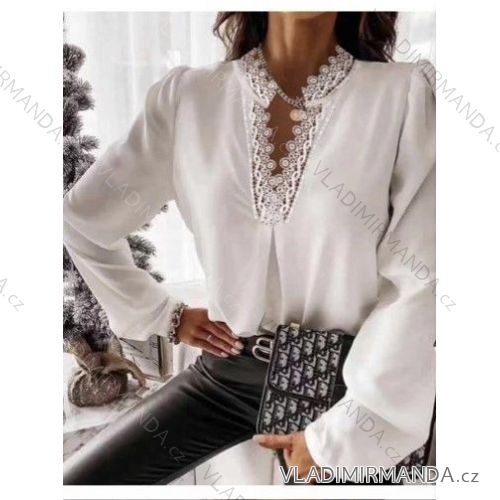 Women's Elegant Long Sleeve Blouse/Tunic (S/M/L ONE SIZE) ITALIAN FASHION IMWB22245