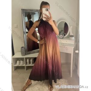 Šaty dlouhé letní ombré skládané bez rukávu dámské (S/M/L/XL ONE SIZE) ITALSKÁ MÓDA IMPLM222294