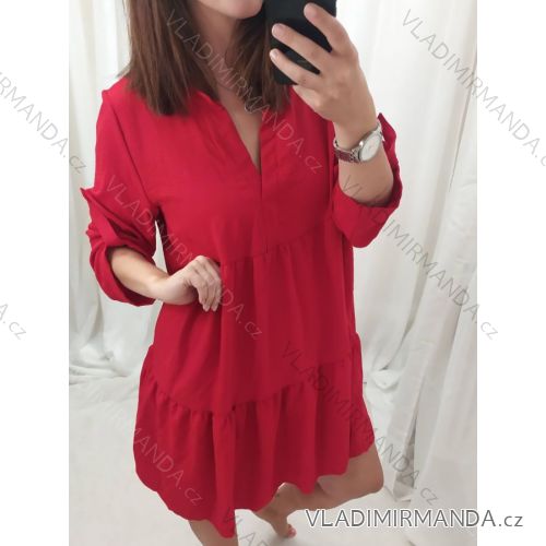 Šaty oversize volnočasové 3/4 rukáv dámské nadrozměr (XL/2XL ONE SIZE) ITALSKÁ MÓDA IMD22440