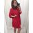 Short sleeve dress womens oversize (UNI S / L) ITALIAN FASHION IMD20138 XL/2XL red