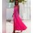 Long summer satin dress with straps women with belt (UNI S / M) ITALIAN FASHION IMM22INFINITE