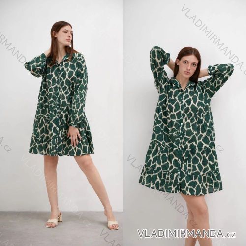 Women's Long Sleeve Shirt Dress (S/M ONE SIZE) ITALIAN FASHION IMPLI224165