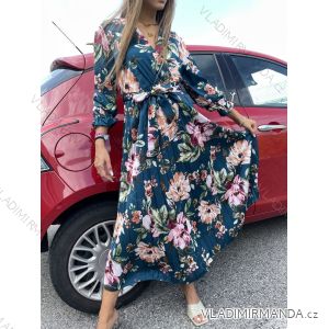 Šaty dlouhé dlouhý rukáv dámské (S/M ONE SIZE) ITALSKÁ MÓDA IMPDY22MDUE992127