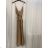 Long summer satin dress with straps women with belt (UNI S / M) ITALIAN FASHION IMM22INFINITE