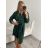 Women's Warm Long Sleeve Dress (L / XL ONE SIZE) ITALIAN FASHION IM421MIA