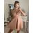 Elegant icecool long strapless dress for women (S / M ONE SIZE) ITALIAN FASHION IMM22921 Old-pink S/M