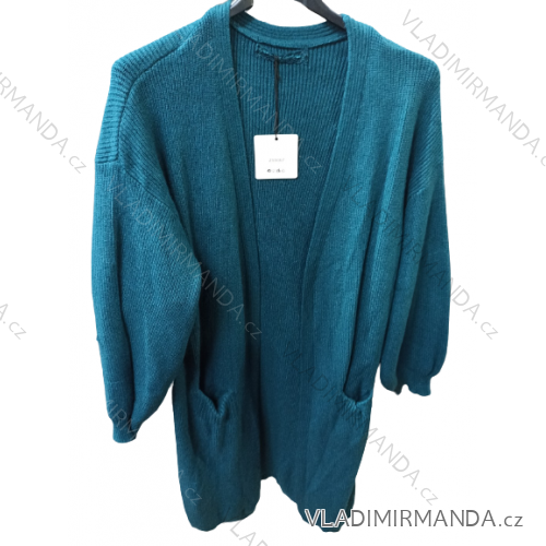 Cardigan pletený dlouhý rukáv dámský nadrozměr (XL/2XL ONE SIZE) ITALSKÁ MÓDA IM422721