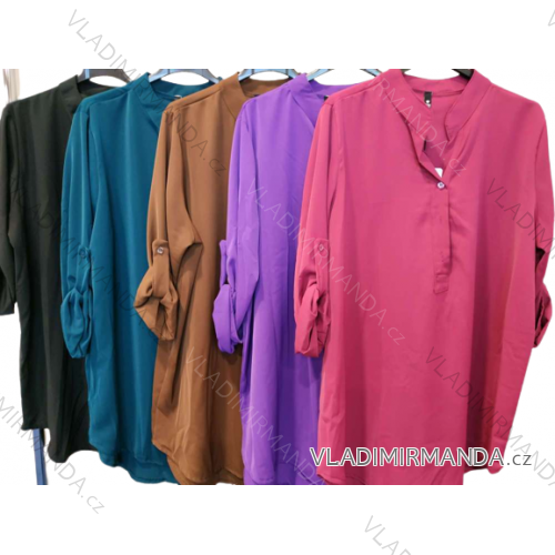 Women's Oversize Long Sleeve Tunic Shirt (S/M ONE SIZE) ITALIAN FASHION IMPMM22915100075