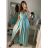Long summer satin dress with straps women with belt (UNI S / M) ITALIAN FASHION IMM22INFINITE