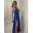 Long summer satin dress with straps women with belt (UNI S / M) ITALIAN FASHION IMM22INFINITE