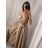 Long summer satin dress with straps women with belt (UNI S / M) ITALIAN FASHION IMM22INFINITE