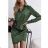 Women's Elegant Long Sleeve Shirt Dress (S/M ONE SIZE) ITALIAN FASHION IMWB22273