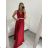 Women's elegant evening dress with straps (S/M ONE SIZE) ITALIAN FASHION IMM22fs52571/DR dark pink