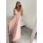 Women's elegant evening dress with straps (S/M ONE SIZE) ITALIAN FASHION IMM22fs52571/DR dark pink