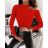 Women's Long Sleeve Knitted T-Shirt (S/M ONE SIZE) ITALIAN FASHION IMPLI222742