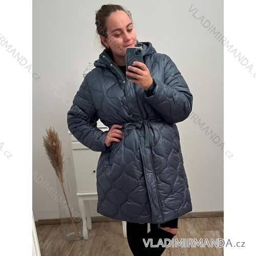 Women's Plus Size Winter Jacket (54-62) POLISH FASHION LIB22LD-7738 Emerald 56