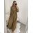 Women's Long Stretch Sleeveless Summer Dress (S / M / L ONE SIZE) ITALIAN FASHION IMWC222492 S/M Brown