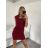 Šaty pouzdrové společenské elegantní bez rukávů dámské (S-XL) ITALSKÁ MÓDA IMM22Q51239 vínová M