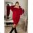 Women's Knitted Extended Long Sleeve Sweater (S/M/L ONE SIZE) ITALIAN FASHION imwb22272