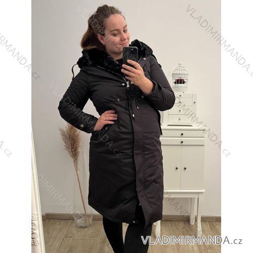 Kabát parka s kapucí dámský nadrozměr (3XL-6XL) LIBLAND LIB22LD-7643BIG