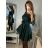 Women's elegant long sleeve dress (S/M ONE SIZE) ITALIAN FASHION IMPSH24V3852 beige S/M