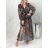 Women's Long Chiffon Long Sleeve Dress (S/M ONE SIZE) ITALIAN FASHION IMWD223346