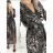 Women's Long Chiffon Long Sleeve Dress (S/M ONE SIZE) ITALIAN FASHION IMWD223346