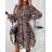 Women's Long Chiffon Long Sleeve Dress (S/M ONE SIZE) ITALIAN FASHION IMWD223346
