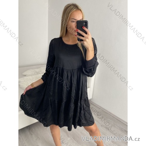 Šaty letní na ramínka dámské (S/M ONE SIZE) ITALSKÁ MÓDA IMPBB22B21841 black S/M