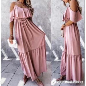 Šaty dlouhé letní carmen přes ramena dámské (S/M ONE SIZE) ITALSKÁ MÓDA IMM2255050/DR