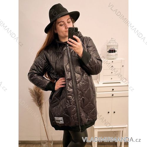 Bunda oversize s kapucí dámská nadrozměr (XL/2XL ONE SIZE) ITALSKÁ MÓDA IM422APOL/DR XL/2XL Černá