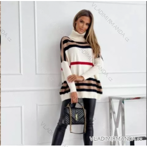 Women's Oversized Knitted Turtleneck Long Sleeve Sweater (S/M ONE SIZE) ITALIAN FASHION IMPLI28620