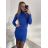 Women's Long Knitted Turtleneck Short Sleeve Dress (S/M ONE SIZE) ITALIAN FASHION IMM22FD51751