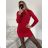 Women's Long Knitted Turtleneck Short Sleeve Dress (S/M ONE SIZE) ITALIAN FASHION IMM22FD51751