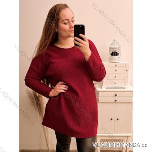 Šaty teplé dlouhý rukáv dámské nadrozměr (3XL/4XL ONE SIZE) ITALSKá MóDA IM422NEAPOL