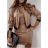 Women's Leather Jacket and Skirt Set (S/M ONE SIZE) ITALIAN FASHION IMWB22377