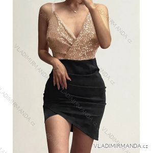 Šaty elegantní třpytivé na ramínka dámské (S/M ONE SIZE) ITALSKÁ MÓDA IMWDD223931