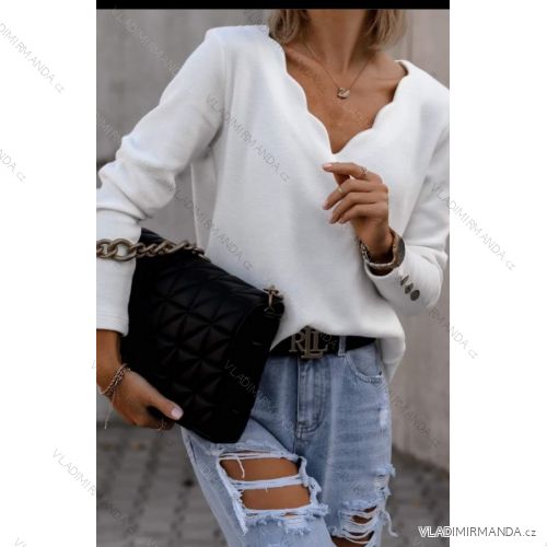 Women's Elegant Long Sleeve Blouse (S/M ONE SIZE) ITALIAN FASHION IMWDD223936