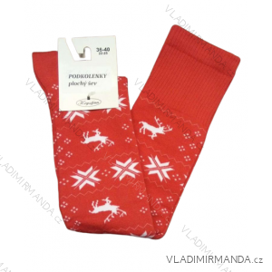 Ponožky Vánoční podkolenky veselé vločky sobi   dívčí, dámské  (36-40) POLSKÁ MODA DPP220671/DR