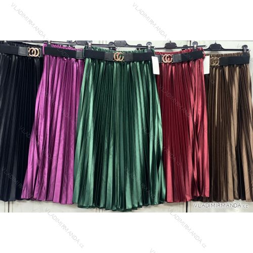 Women's Long Pleated Skirt (S/M ONE SIZE) ITALIAN FASHION IMC22886