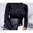 Women's Stand Collar Long Sleeve Knitted Sweater (S/M ONE SIZE) ITALIAN FASHION IMPLI228596