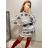 Šaty elegantní dlouhý rukáv dámské (S/M ONE SIZE) ITALSKÁ MÓDA IMWM217234