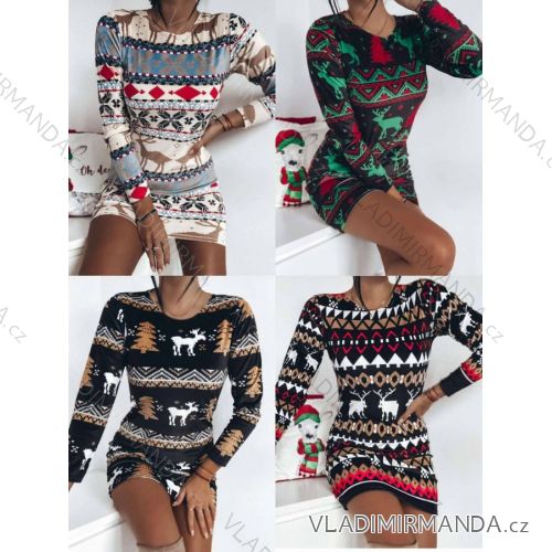 Elegant Velvet Dress Long Sleeve Women (S / M ONE SIZE) ITALIAN FASHION IMWY216558