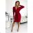 401-1 CELIA Envelope dress with a neckline on the back - burgundy