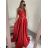 Women's Elegant Party Long Dress with Straps (S/M ONE SIZE) ITALIAN FASHION IMPSH2280608/DU -   béžová smetanová -   S/M/L