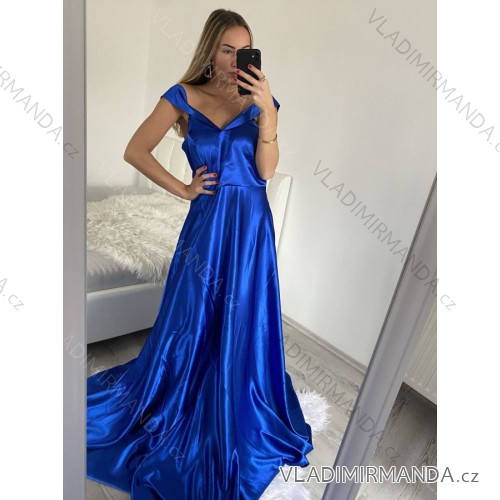 Šaty elegantní společenské bez rukávu dámské (L/XL/2XL ONE SIZE) ITALSKÁ MÓDA IMPSH2250039 XL/2XL Royal blue